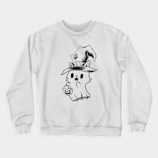 Halloween cat ghost Crewneck Sweatshirt